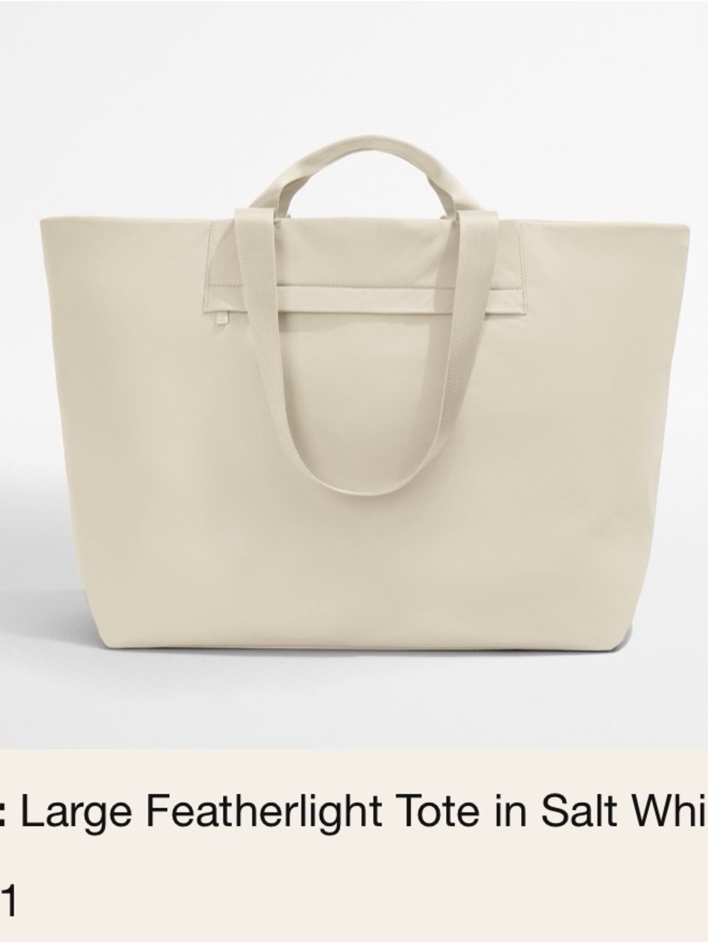 Away Large Featherlight Tote in Salt White